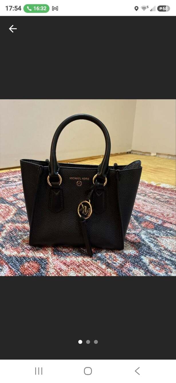 Michael Kors Kris Small Pebbled Leather Satchel Black